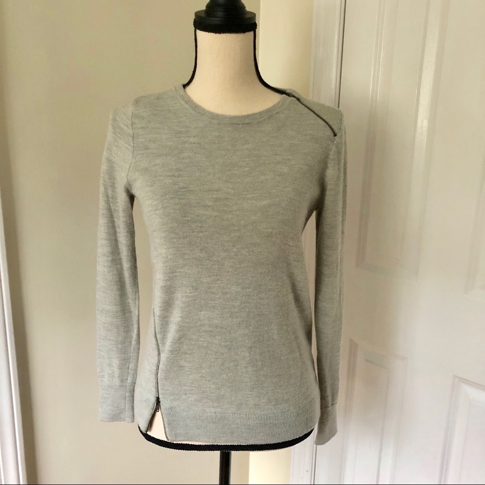 J Crew Heather Gray Wool sweater, S